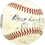 Ernie Ed Manning Autographed Official Giles NL Baseball St. Louis Browns "Best luck to a fan, St. Louis 1914 Browns" Beckett BAS QR #BM17854