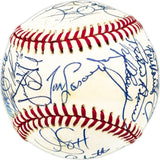 1994 Los Angeles Dodgers Team Autographed Official NL Baseball With 25 Signatures Including Pedro Martinez & Mike Piazza Beckett BAS #AC98344