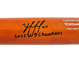 Yordan Alvarez Autographed Orange & Blue Victus Player Model Bat Houston Astros "2022 WS Champions" Beckett BAS Witness Stock #215389