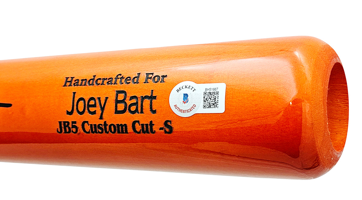 Joey Bart Autographed Orange Marucci Player Model Bat San Francisco Giants Beckett BAS QR Stock #215345