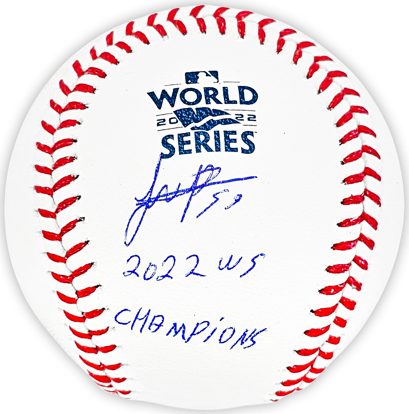 Framber Valdez Autographed Official 2022 World Series MLB Baseball Houston Astros "2022 WS Champions" Beckett BAS Witness Stock #215402