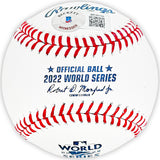 Framber Valdez Autographed Official 2022 World Series MLB Baseball Houston Astros "2022 WS Champions" Beckett BAS Witness Stock #215402