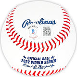 Martin Maldonado Autographed Official 2022 World Series MLB Baseball Houston Astros Beckett BAS Witness Stock #215404