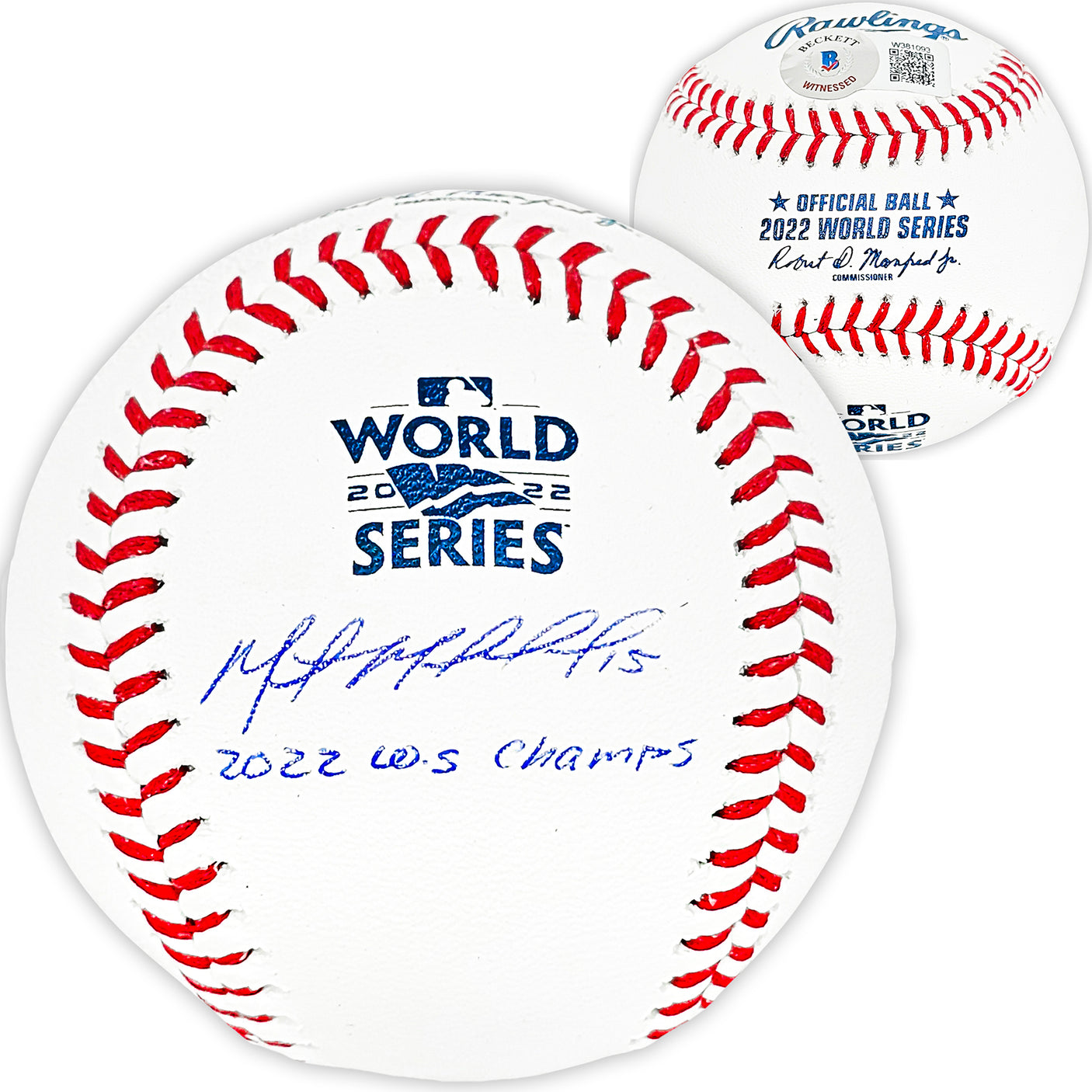 Martin Maldonado Autographed Official 2022 World Series MLB Baseball Houston Astros "2022 WS Champions" Beckett BAS Witness Stock #215405