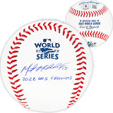 Martin Maldonado Autographed Official 2022 World Series MLB Baseball Houston Astros "2022 WS Champions" Beckett BAS Witness Stock #215405