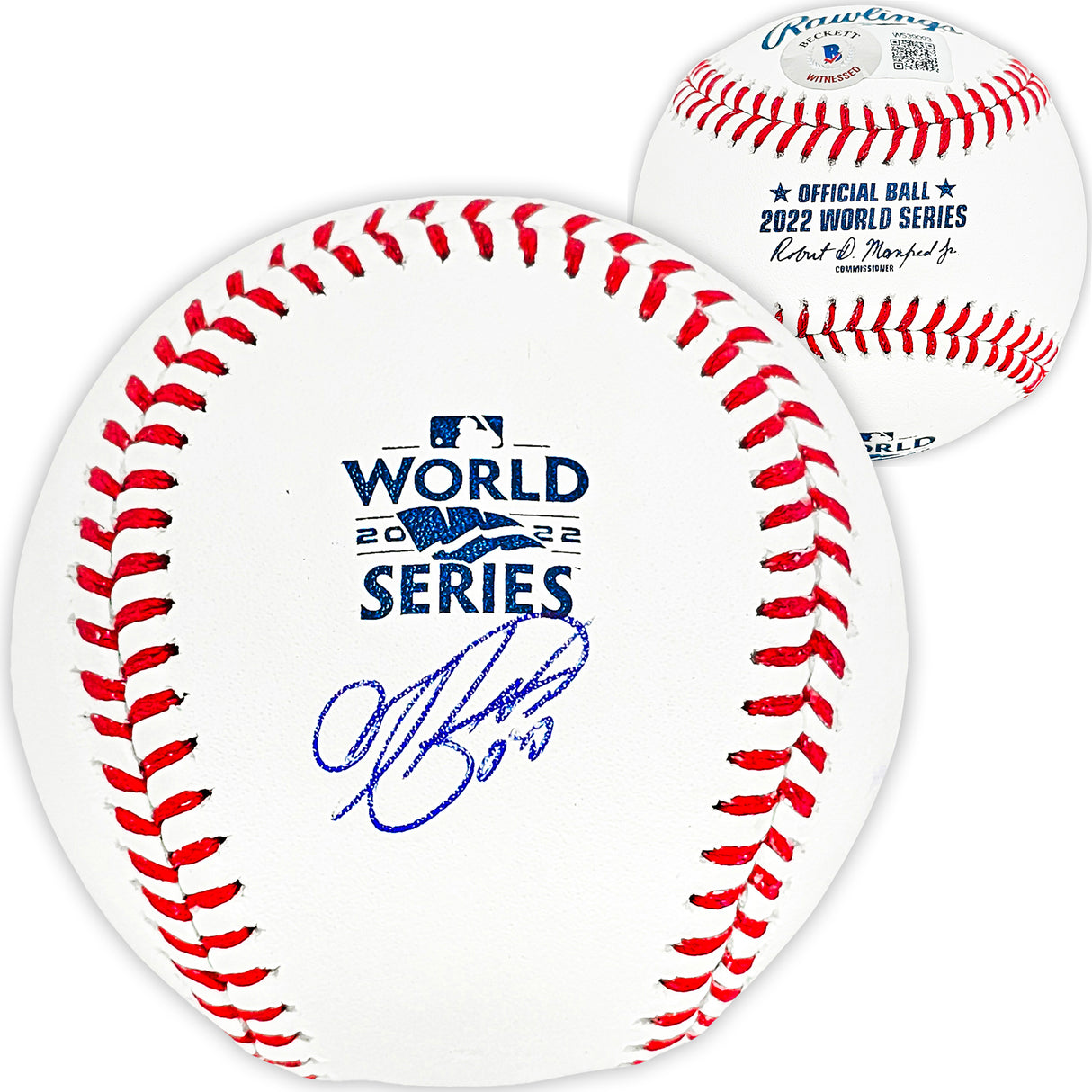 Hector Neris Autographed Official 2022 World Series MLB Baseball Houston Astros Beckett BAS Witness Stock #215406