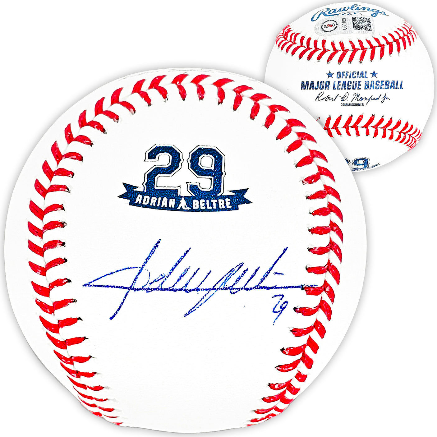 Adrian Beltre Autographed Official Retirement Logo MLB Baseball Texas Rangers JSA Stock #215521