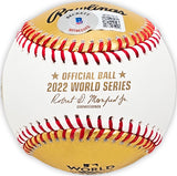 Kyle Tucker Autographed Official 2022 Gold World Series Gold MLB Baseball Houston Astros Beckett BAS Witness Stock #215400