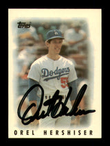 Orel Hershiser Autographed 1986 Topps Mini Card #45 Los Angeles Dodgers SKU #241752