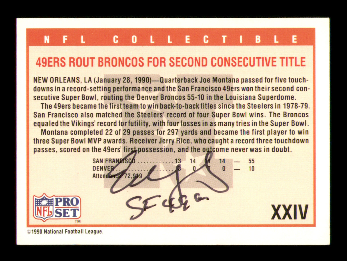 Edward Eddie DeBartolo Jr. Autographed 1989 Pro Set Card #XXIV San Francisco 49ers Owner SKU #242252