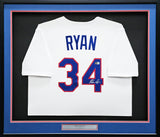 Texas Rangers Nolan Ryan Autographed Framed White Nike Cooperstown Authentic Collection Jersey Beckett BAS QR Stock #214098