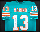 Miami Dolphins Dan Marino Autographed Framed Teal Jersey Beckett BAS Stock #230180
