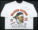 Walter Payton Autographed Framed Pro Football Hall of Fame White T-Shirt Chicago Bears "34" JSA #CC88896
