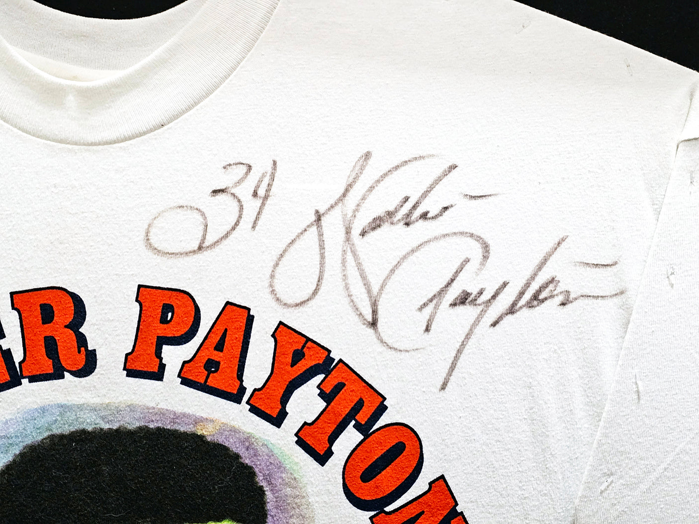 Walter Payton Autographed Framed Pro Football Hall of Fame White T-Shirt Chicago Bears "34" JSA #CC88896