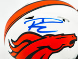 Russell Wilson Autographed Denver Broncos Lunar Eclipse White Speed Mini Helmet Fanatics Holo Stock #227947