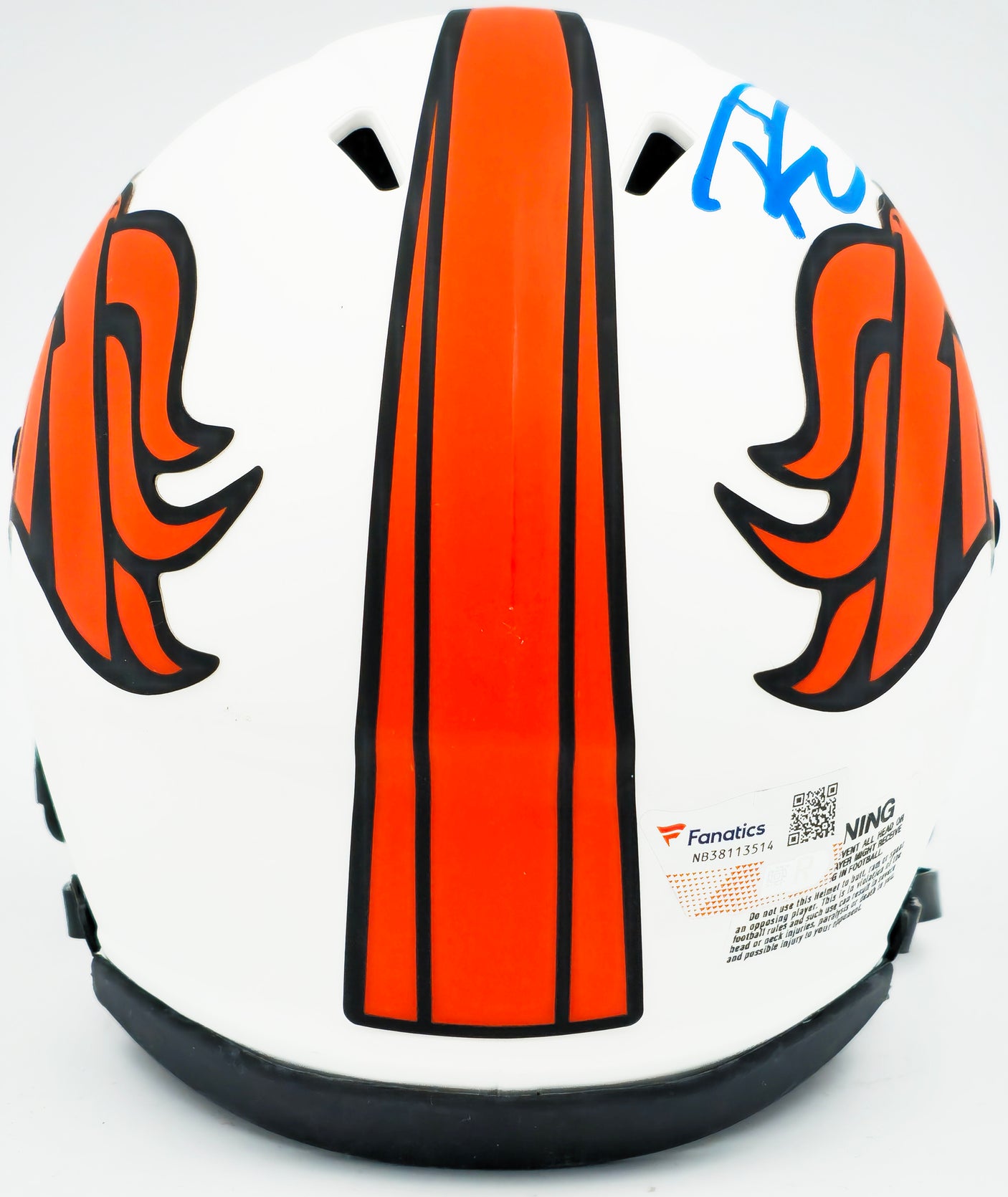 Russell Wilson Autographed Denver Broncos Lunar Eclipse White Speed Mini Helmet Fanatics Holo Stock #227947