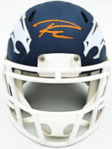 Russell Wilson Autographed Denver Broncos AMP Blue Speed Mini Helmet Fanatics Holo Stock #227948