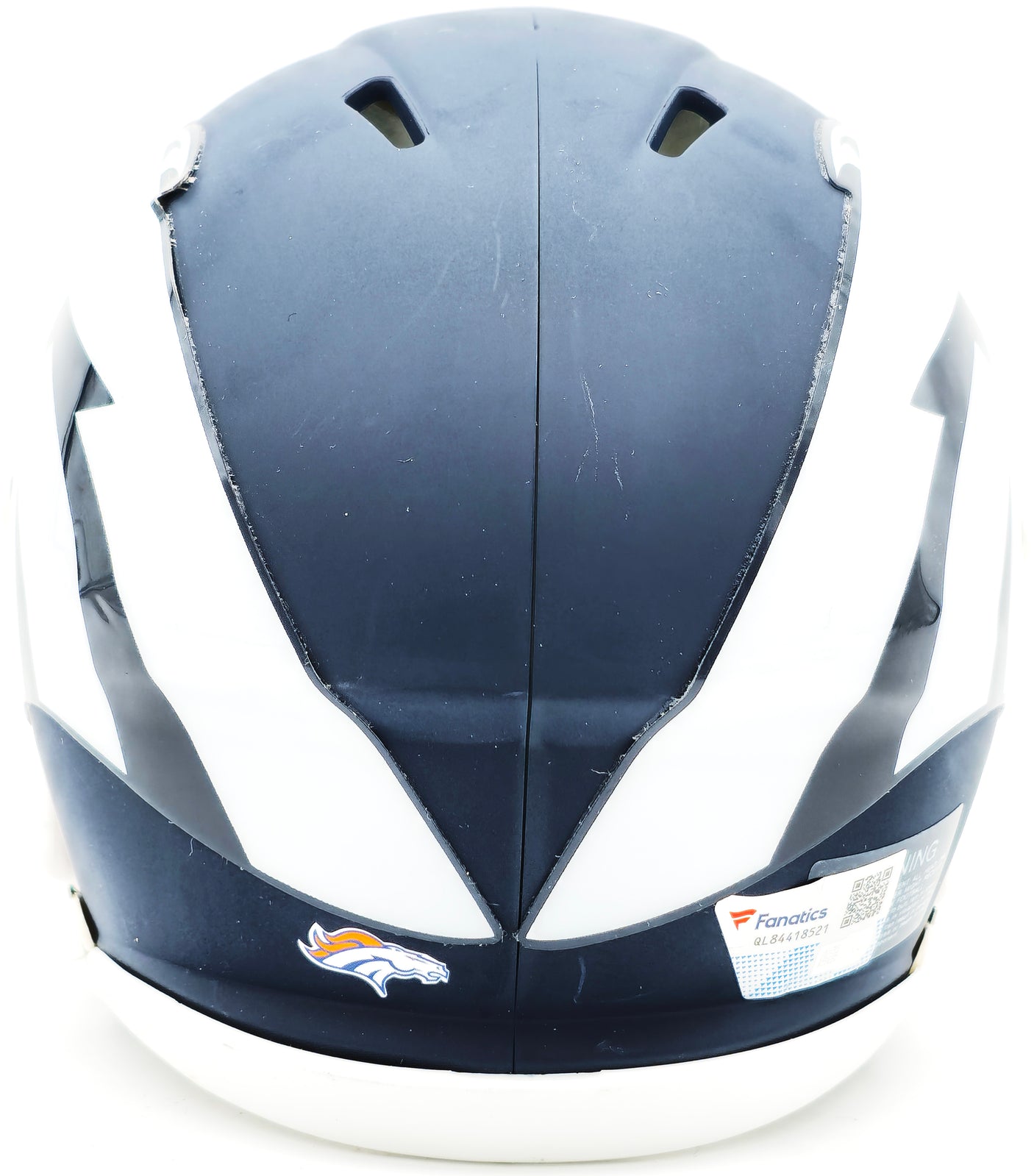 Russell Wilson Autographed Denver Broncos AMP Blue Speed Mini Helmet Fanatics Holo Stock #227948