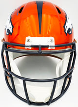 Russell Wilson Autographed Denver Broncos Flash Orange Full Size Replica Speed Helmet Fanatics Holo Stock #227938