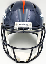 Russell Wilson Autographed Denver Broncos Blue Full Size Replica Speed Helmet Fanatics Holo Stock #227939