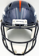 Russell Wilson Autographed Denver Broncos Blue Full Size Replica Speed Helmet Fanatics Holo Stock #227939