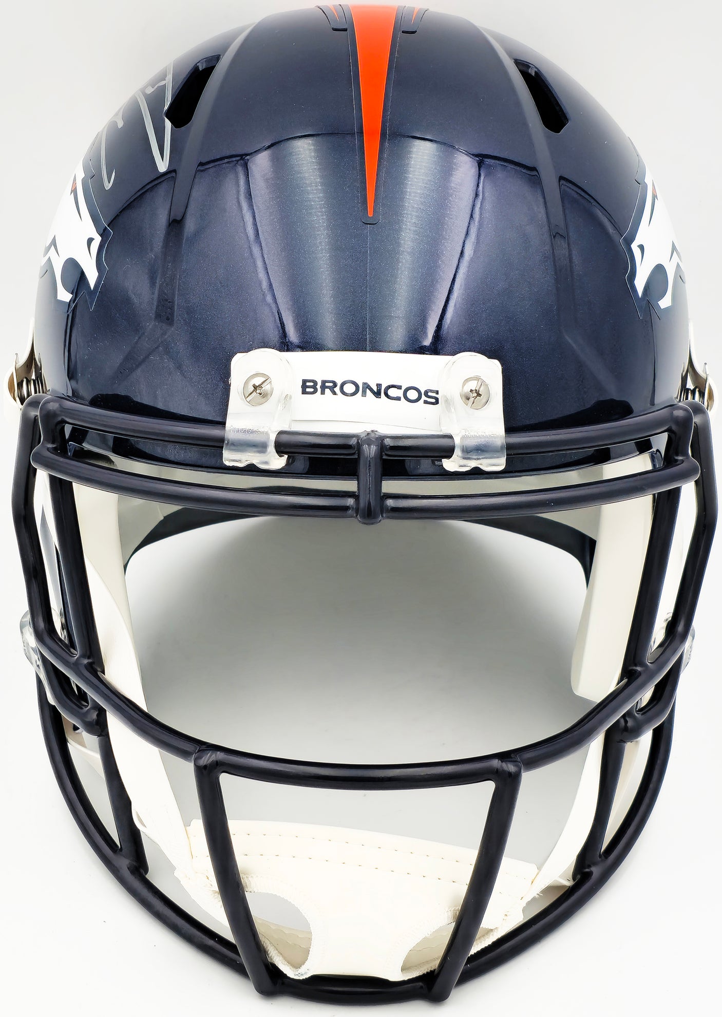 Russell Wilson Autographed Denver Broncos Blue Full Size Replica Speed Helmet Fanatics Holo Stock #227939