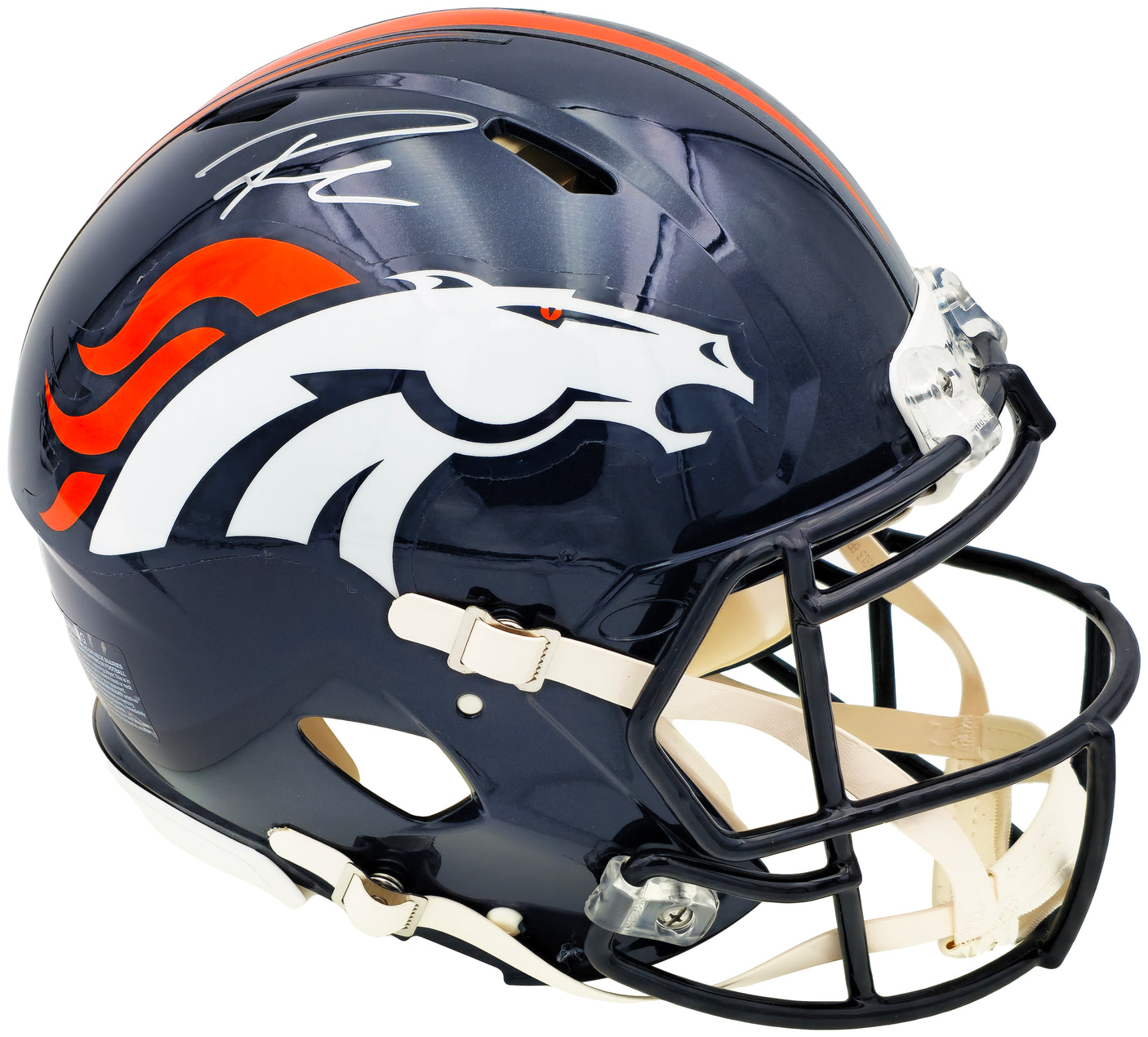 Russell Wilson Autographed Denver Broncos Blue Full Size Authentic Speed Helmet Fanatics Holo Stock #227927