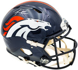 Russell Wilson Autographed Denver Broncos Blue Full Size Authentic Speed Helmet Fanatics Holo Stock #227927