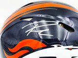 Russell Wilson Autographed Denver Broncos Blue Full Size Authentic Speed Helmet Fanatics Holo Stock #227927