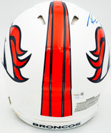 Russell Wilson Autographed Denver Broncos Flat Matte White Full Size Authentic Speed Helmet Fanatics Holo Stock #227935