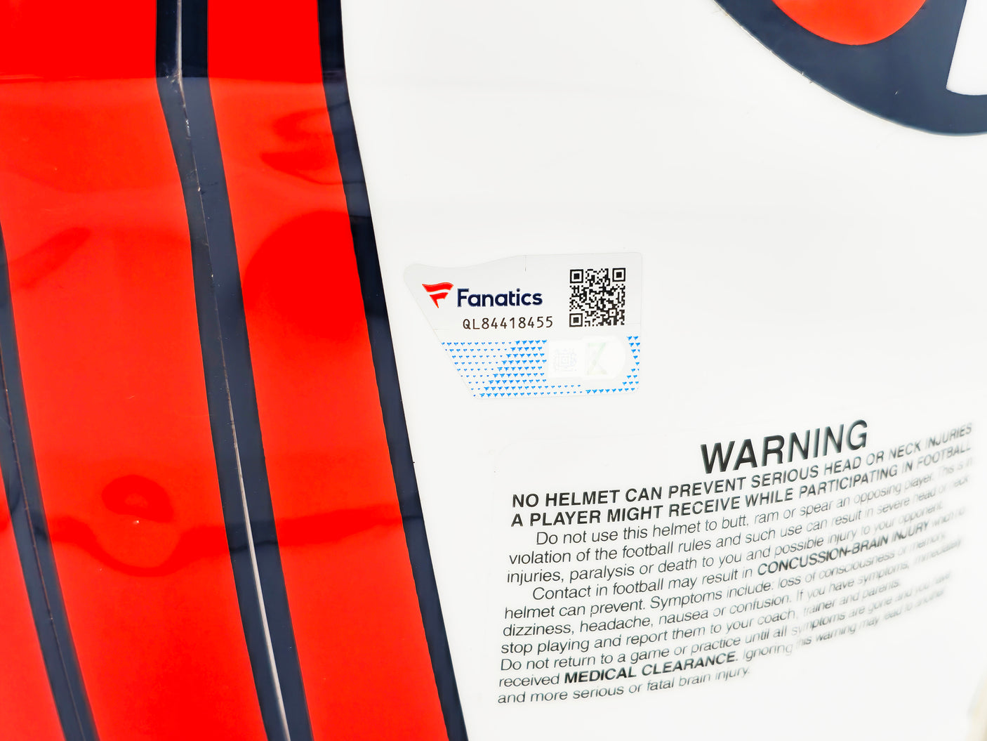 Russell Wilson Autographed Denver Broncos Flat Matte White Full Size Authentic Speed Helmet Fanatics Holo Stock #227935