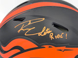 Russell Wilson Autographed Denver Broncos Eclipse Black Full Size Authentic Speed Helmet "Lets Ride" Fanatics Holo Stock #227930