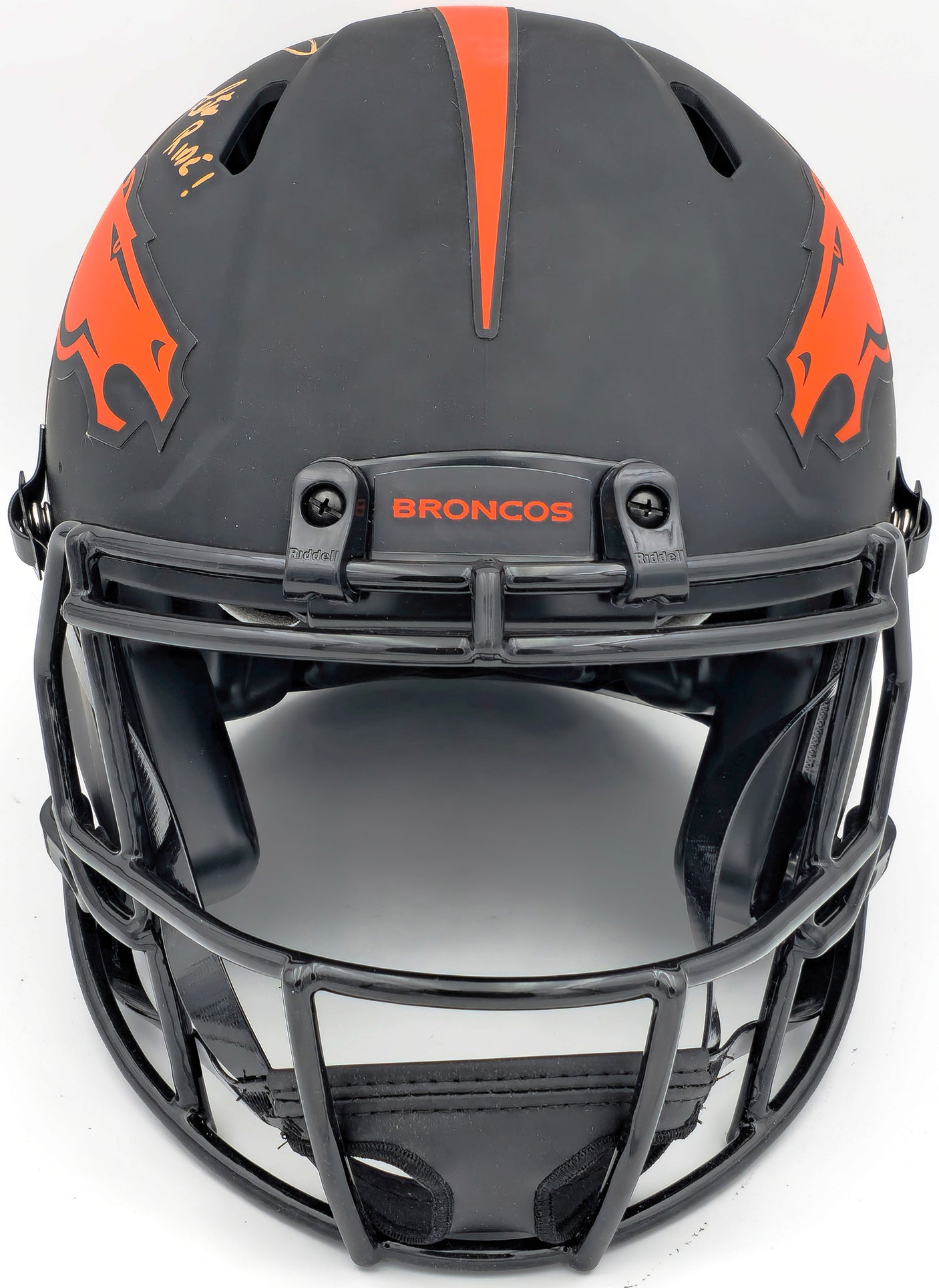 Russell Wilson Autographed Denver Broncos Eclipse Black Full Size Authentic Speed Helmet "Lets Ride" Fanatics Holo Stock #227930