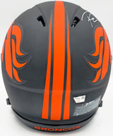Russell Wilson Autographed Denver Broncos Eclipse Black Full Size Authentic Speed Helmet Fanatics Holo Stock #227932