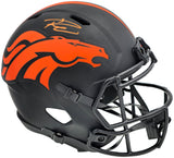 Russell Wilson Autographed Denver Broncos Eclipse Black Full Size Replica Speed Helmet Fanatics Holo Stock #227941