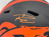 Russell Wilson Autographed Denver Broncos Eclipse Black Full Size Replica Speed Helmet Fanatics Holo Stock #227941