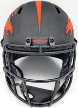 Russell Wilson Autographed Denver Broncos Eclipse Black Full Size Replica Speed Helmet Fanatics Holo Stock #227941