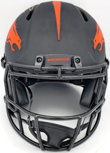 Russell Wilson Autographed Denver Broncos Eclipse Black Full Size Authentic Speed Helmet Fanatics Holo Stock #227931