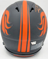 Russell Wilson Autographed Denver Broncos Eclipse Black Full Size Authentic Speed Helmet Fanatics Holo Stock #227931