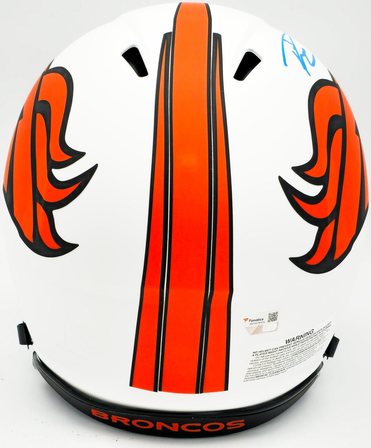 Russell Wilson Autographed Denver Broncos Lunar Eclipse White Full Size Authentic Speed Helmet Fanatics Holo Stock #227937