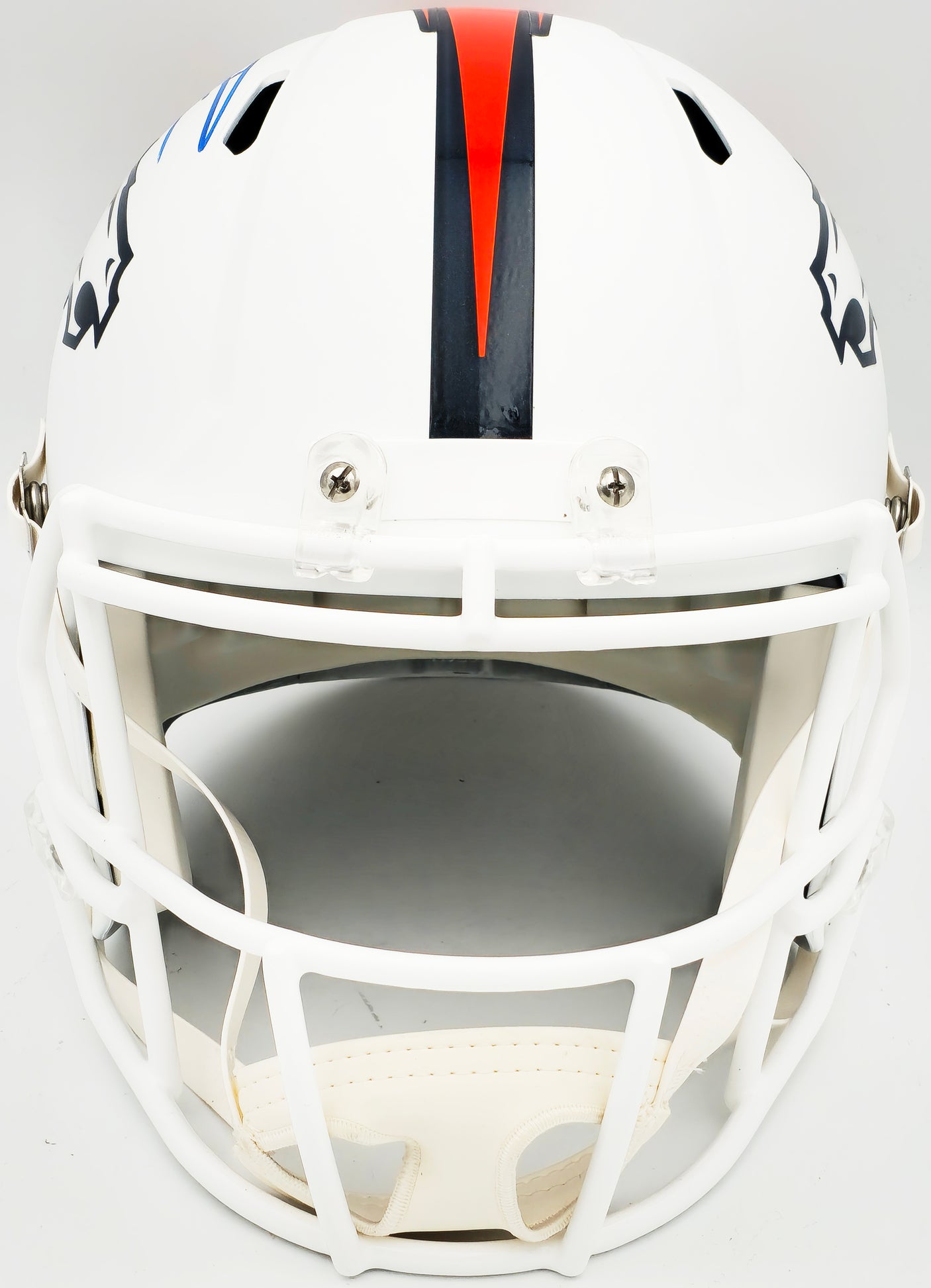Russell Wilson Autographed Denver Broncos Flat Matte White Full Size Replica Speed Helmet Fanatics Holo Stock #227944
