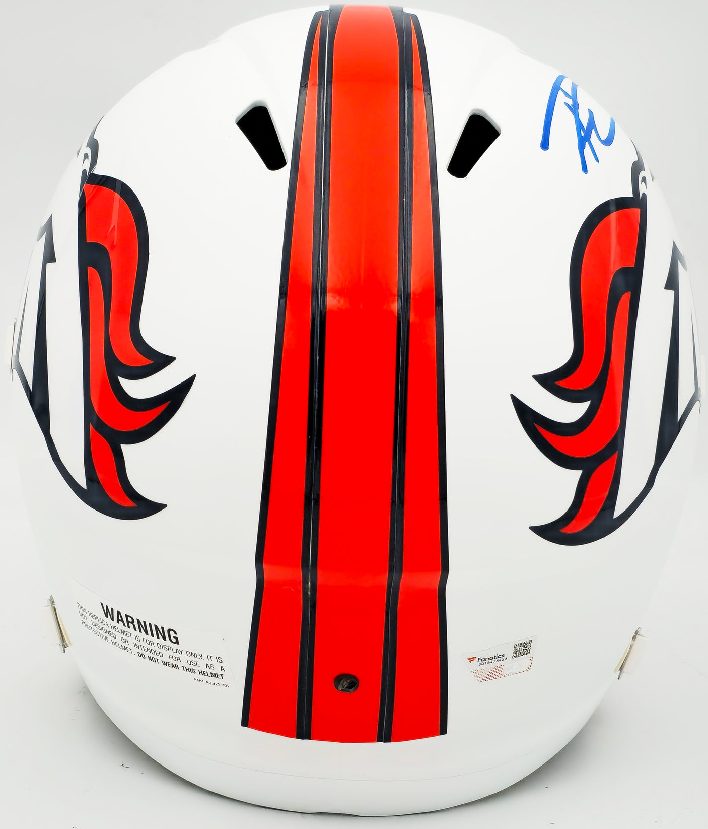 Russell Wilson Autographed Denver Broncos Flat Matte White Full Size Replica Speed Helmet Fanatics Holo Stock #227944
