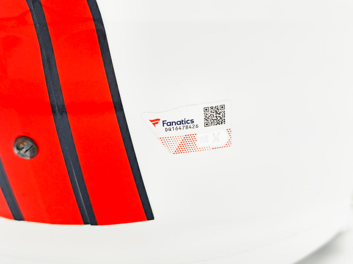 Russell Wilson Autographed Denver Broncos Flat Matte White Full Size Replica Speed Helmet Fanatics Holo Stock #227944