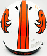 Russell Wilson Autographed Denver Broncos Lunar Eclipse White Full Size Authentic Speed Helmet Fanatics Holo Stock #227936