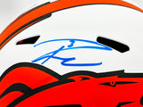 Russell Wilson Autographed Denver Broncos Lunar Eclipse White Full Size Replica Speed Helmet Fanatics Holo Stock #227940
