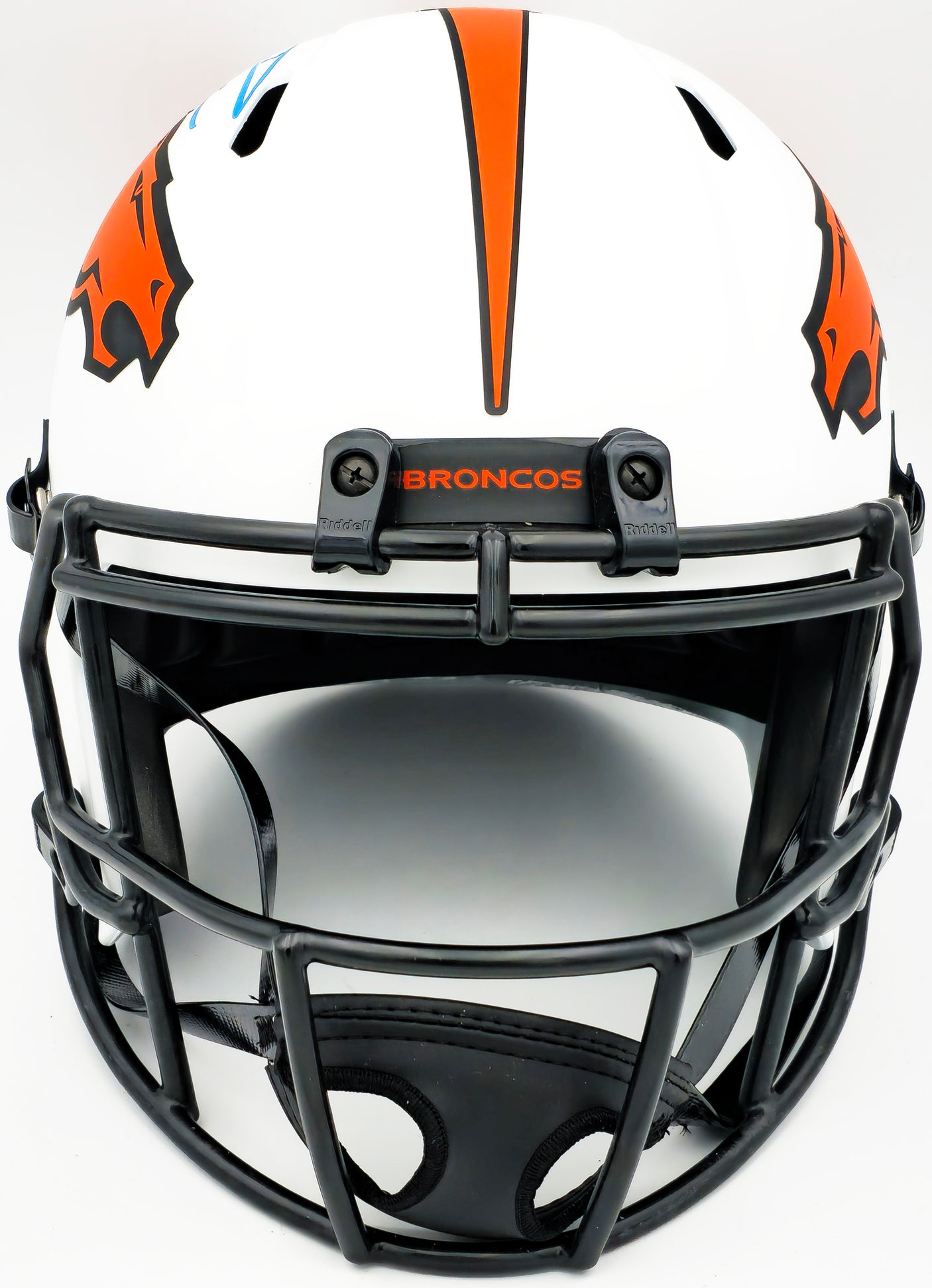 Russell Wilson Autographed Denver Broncos Lunar Eclipse White Full Size Replica Speed Helmet Fanatics Holo Stock #227940