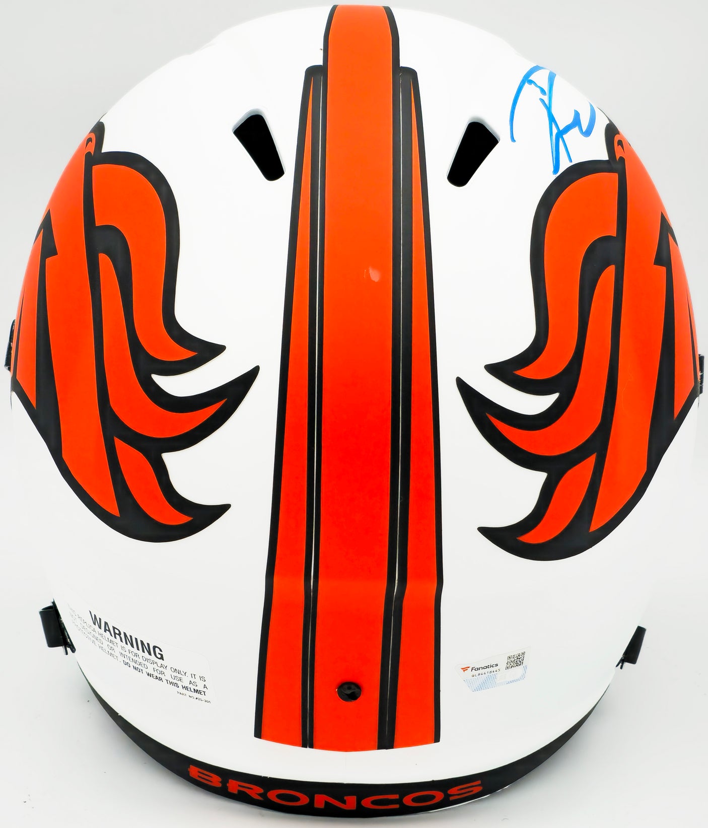 Russell Wilson Autographed Denver Broncos Lunar Eclipse White Full Size Replica Speed Helmet Fanatics Holo Stock #227940