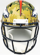 Russell Wilson Autographed Denver Broncos Camo Salute to Service Full Size Replica Speed Helmet Fanatics Holo Stock #227943