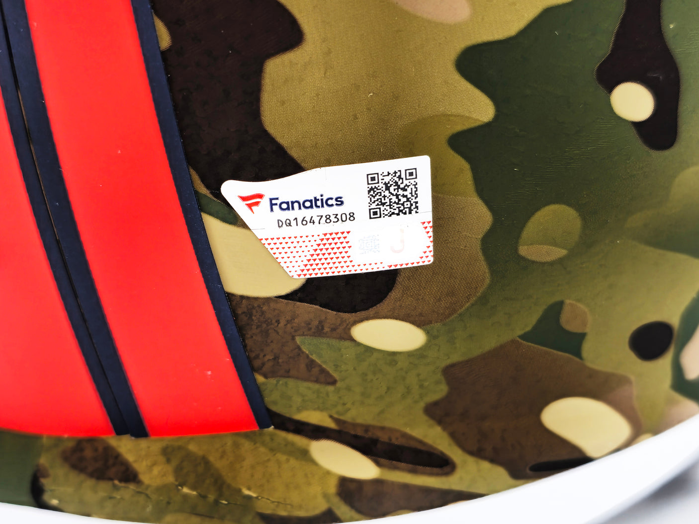 Russell Wilson Autographed Denver Broncos Camo Salute to Service Full Size Replica Speed Helmet Fanatics Holo Stock #227943