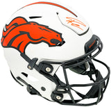 Russell Wilson Autographed Denver Broncos Lunar Eclipse White Full Size Authentic Hyper Speed Flex Helmet Fanatics Holo Stock #227934